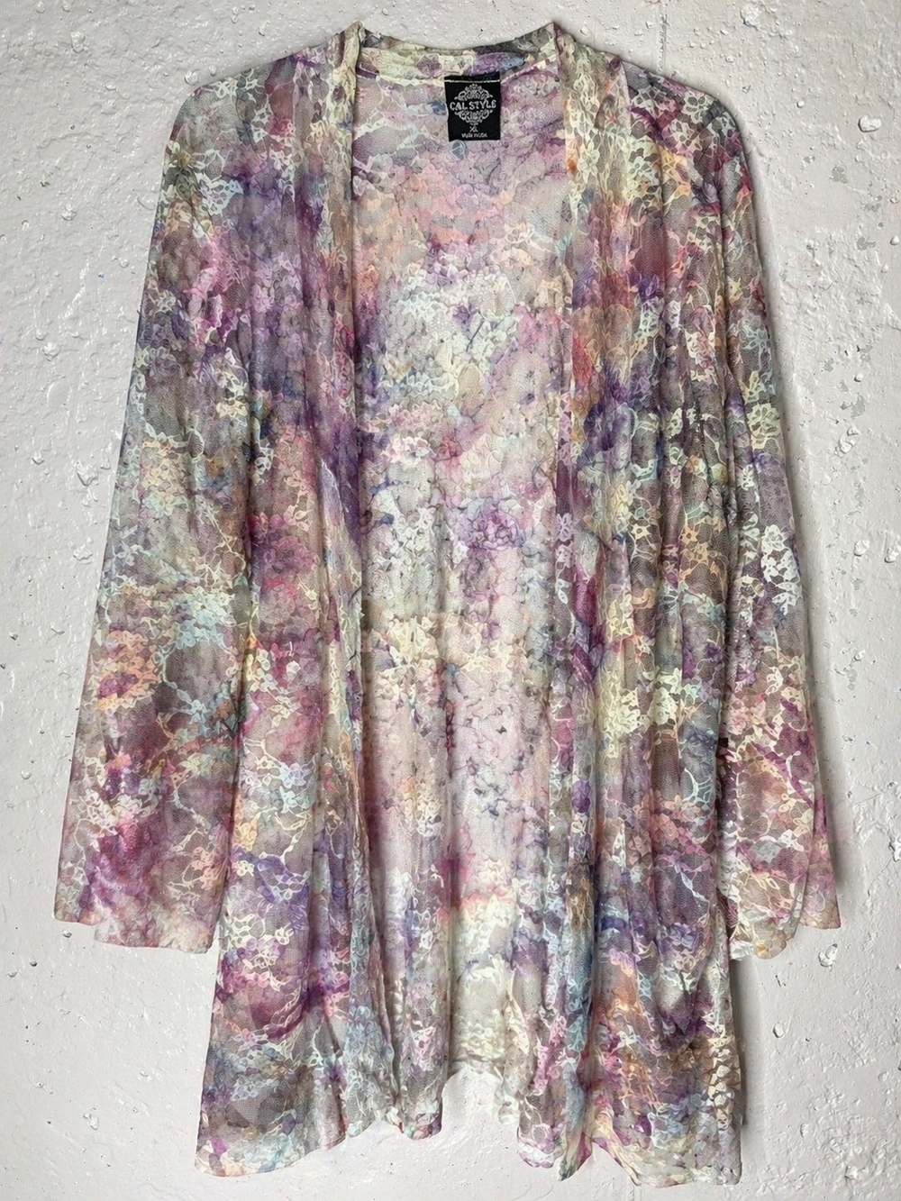 Fairycore Lace Kimono Cardigan Sheer Floral Festival Boho Duster